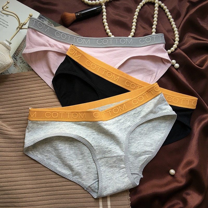 超低腰纯棉内裤女简约时尚运动风腰头字母全棉拼接三角裤,女士内衣/男士内衣/家居服,女三角裤,淘宝优惠券,粉丝福利购,淘宝优惠卷