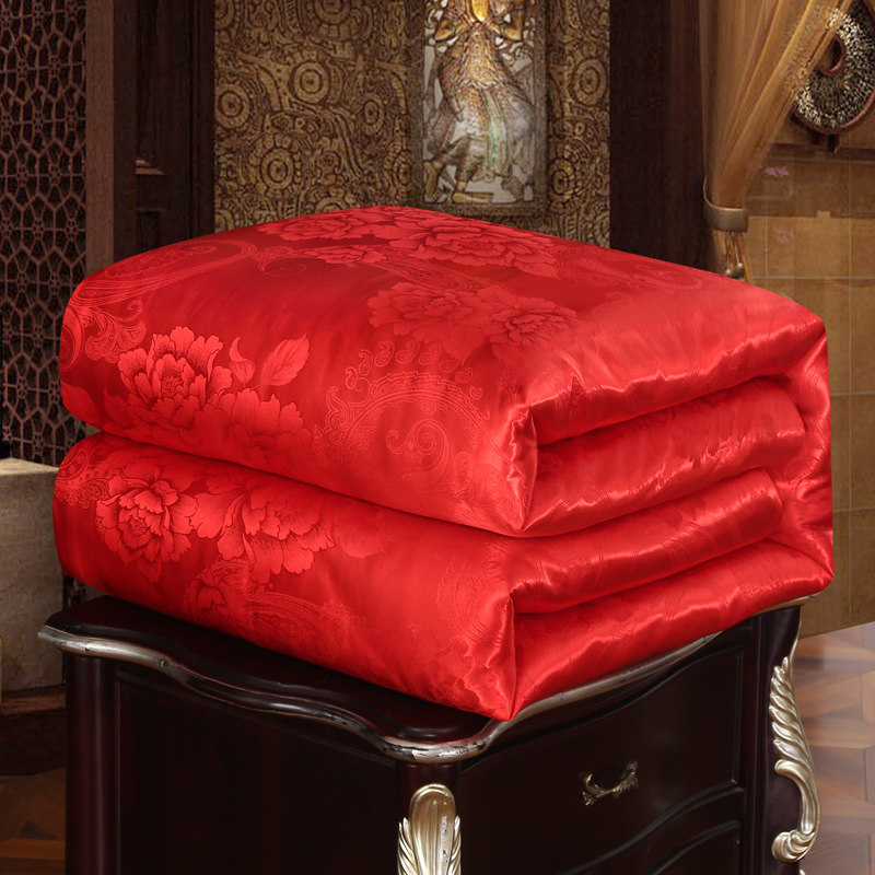 婚庆蚕丝被结婚用夏凉被女方娘家陪婚嫁春秋被双人太空被冬被红色