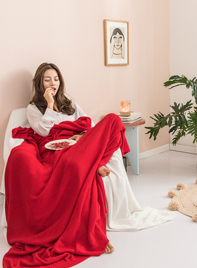 夏季轻巧全棉小毛毯 休闲空调房盖毯 针织儿童午休毯飞机毯沙发毯