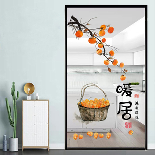 厨房玻璃门单门防撞贴纸防水自粘贴画乔迁装饰墙贴透明门贴纸荷花