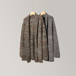 2025年秋新款100%山羊绒保暖慵懒风女宽松时尚洋气中长款开衫百搭