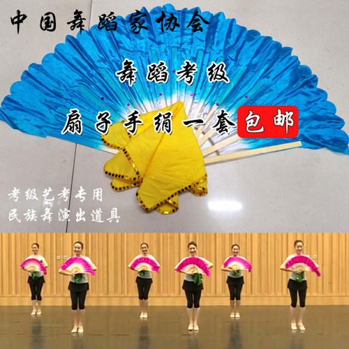 舞韵俏兰花考级道具扇子和手绢