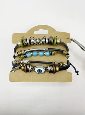 New Blue Eye Bracelet multi-layer cowhide Men's women 手链