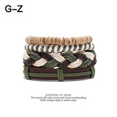 FIAMMASTORE日系男女春日绿色手工编织麻绳手串学生百搭手链套装