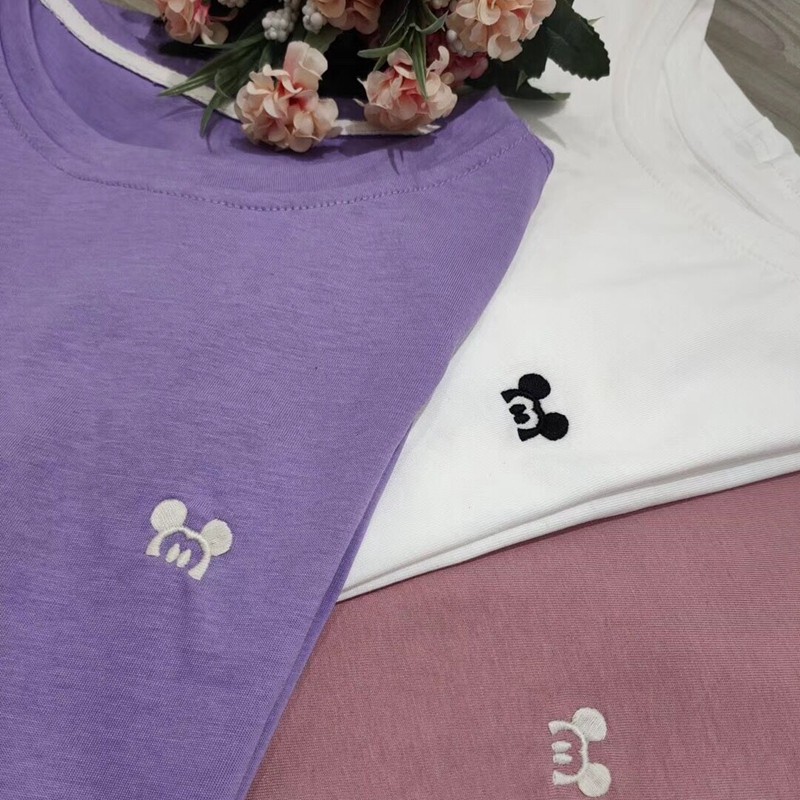 2020夏季新款高品质 超Q刺绣小图案短袖T恤圆领时尚百搭简约上衣
