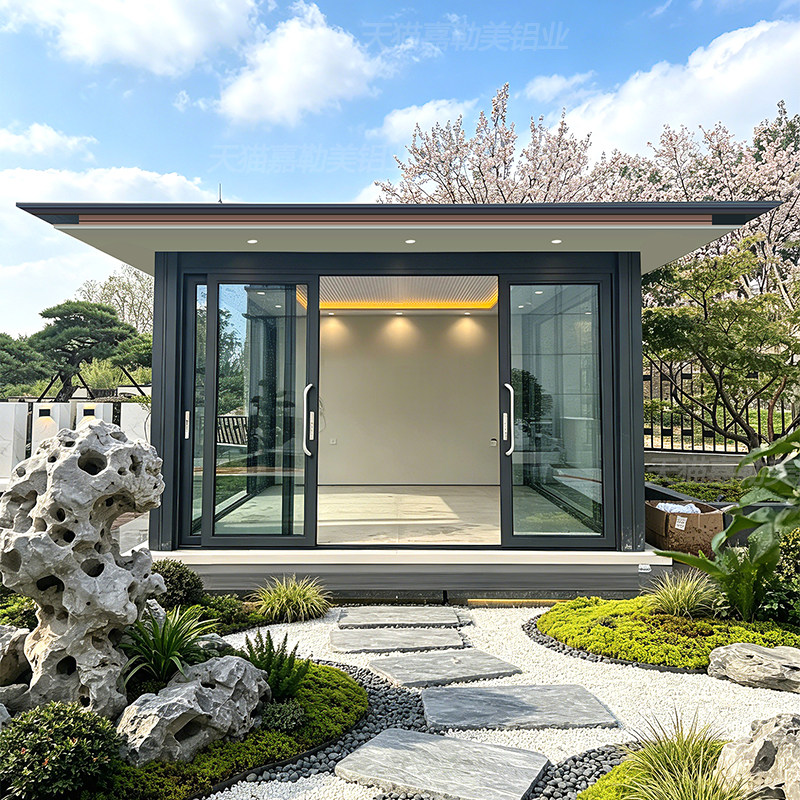 铝合金凉亭阳光房茶室新中式户外庭院亭子别墅庭院凉棚玻璃房定制