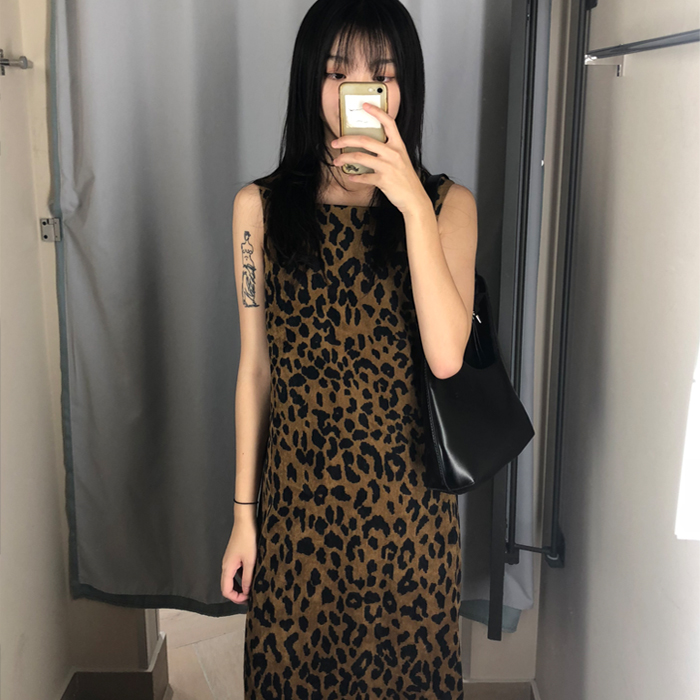 shafashanghai性感豹纹连衣裙