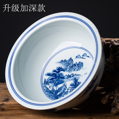 圣依特手绘陶瓷和面盆包邮