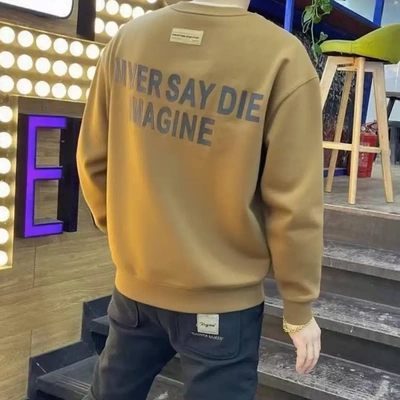 2025秋冬新款男女情侣纯色T恤