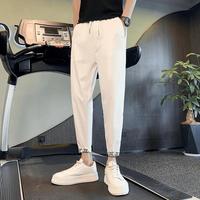 九分休閑褲男春夏褲子薄款修身小腳八分褲潮流百搭帥氣9分褲男款