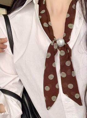 串珠波点小众项链黑色丝巾设计感女款韩系系脖配饰高智风温柔