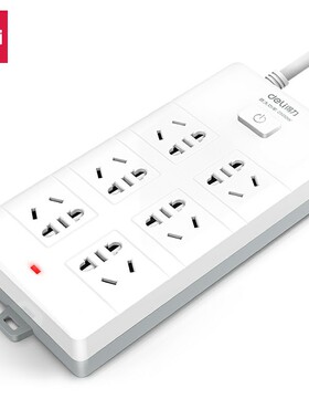 得力18168-03电源插座6组合插孔3米全长电源插座排插接线板电源板