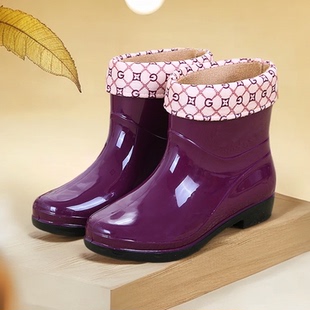 耐磨防臭 保暖水鞋 雨鞋 中筒短筒防水厨房雨靴防滑水靴成人女士时尚