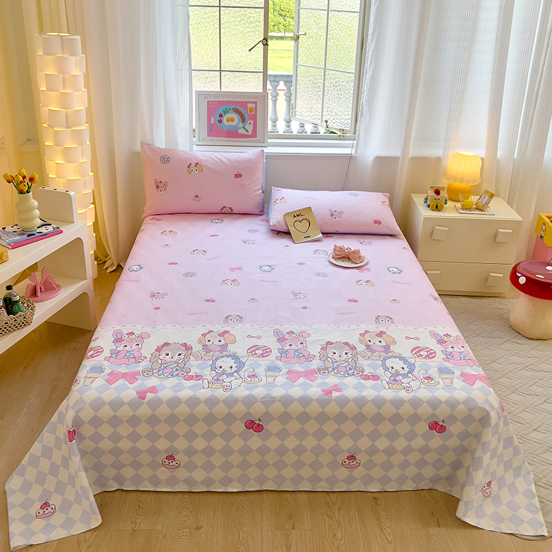卡通清新纯棉床单单件