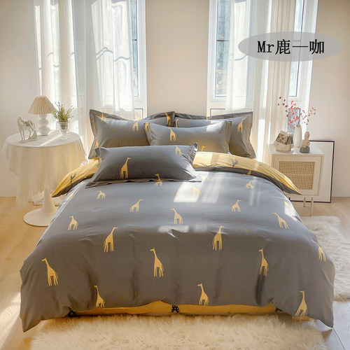 加厚加密简约纯棉四件套