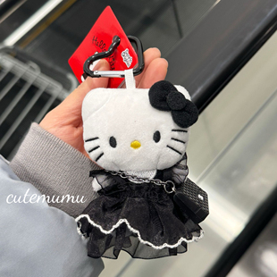 黑色爱心裙子hellokitty挂件可爱包包书包小饰品kt猫玩偶毛绒公仔
