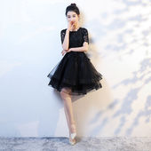 演出小晚礼服裙修身 收腰表演大气裙宴会学生聚会派对气质连衣裙