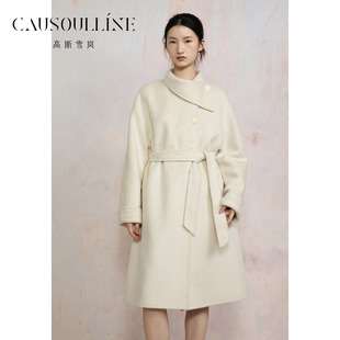 高斯雪岚冬老钱风双面呢羊毛大衣毛呢外套商场同款25414617 直降