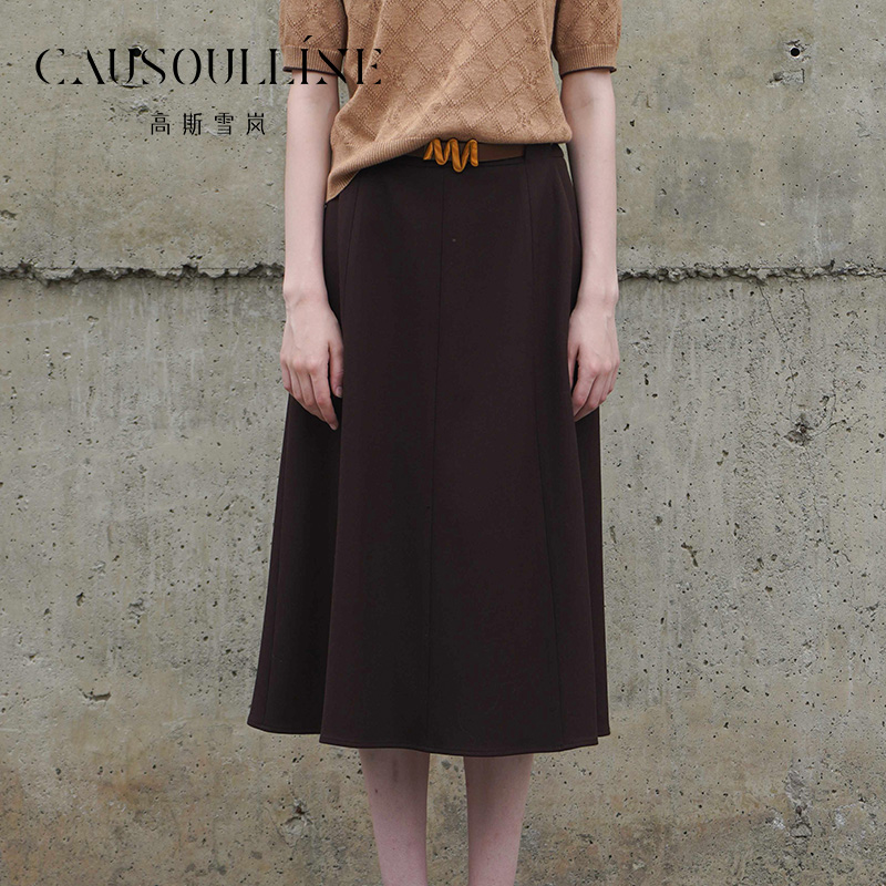 高斯雪岚复古半裙气质百搭