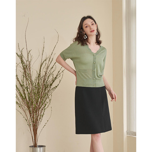 高斯雪岚2024夏装 OL气质半裙通勤职场百搭短裙显瘦小a裙 新款