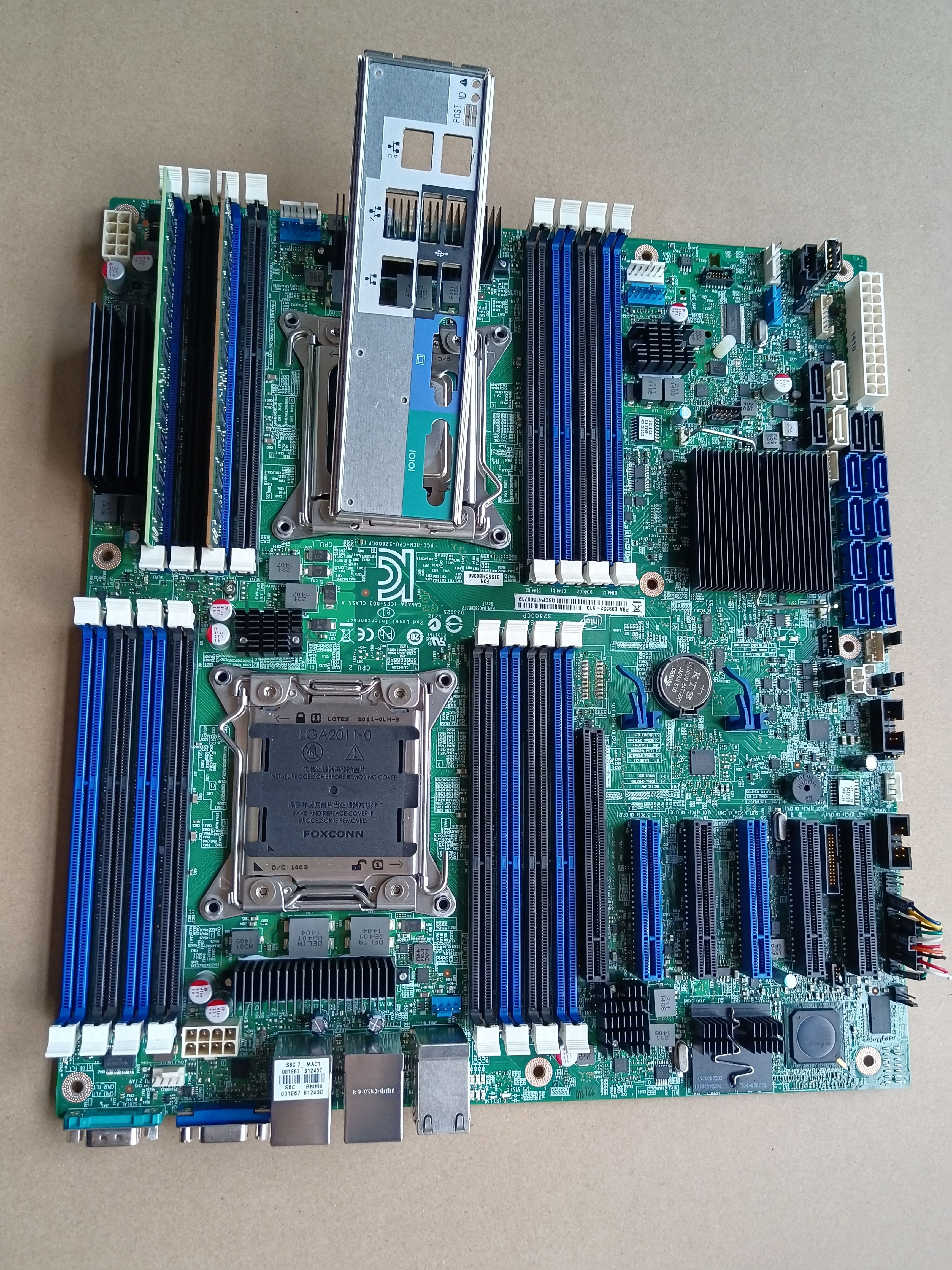 S2600CP PBA P99552-510 DAOS6CMB8F2 ReV.F服务器主板 议价