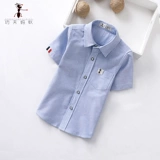 Летняя тонкая рубашка для мальчиков, детская хлопковая форма, короткий рукав, подходит для подростков