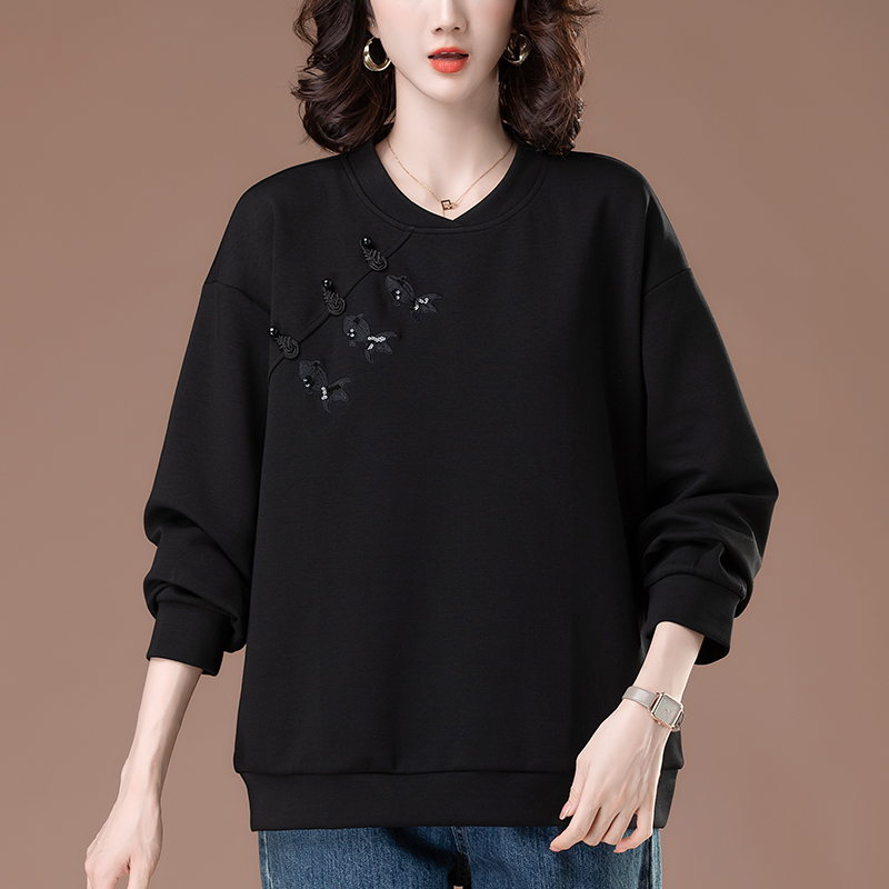 刺绣厚款卫衣休闲宽松大码