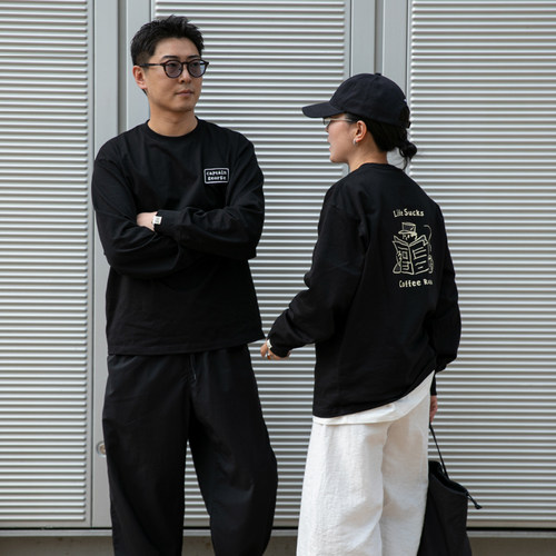 乔治队长纯棉长袖印花圆领T恤