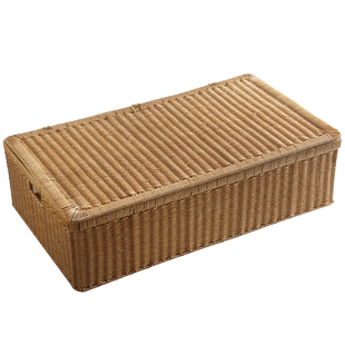 Kens仿藤编床底收纳箱家用抽屉式衣服被子储物盒矮整理床下扁平筐