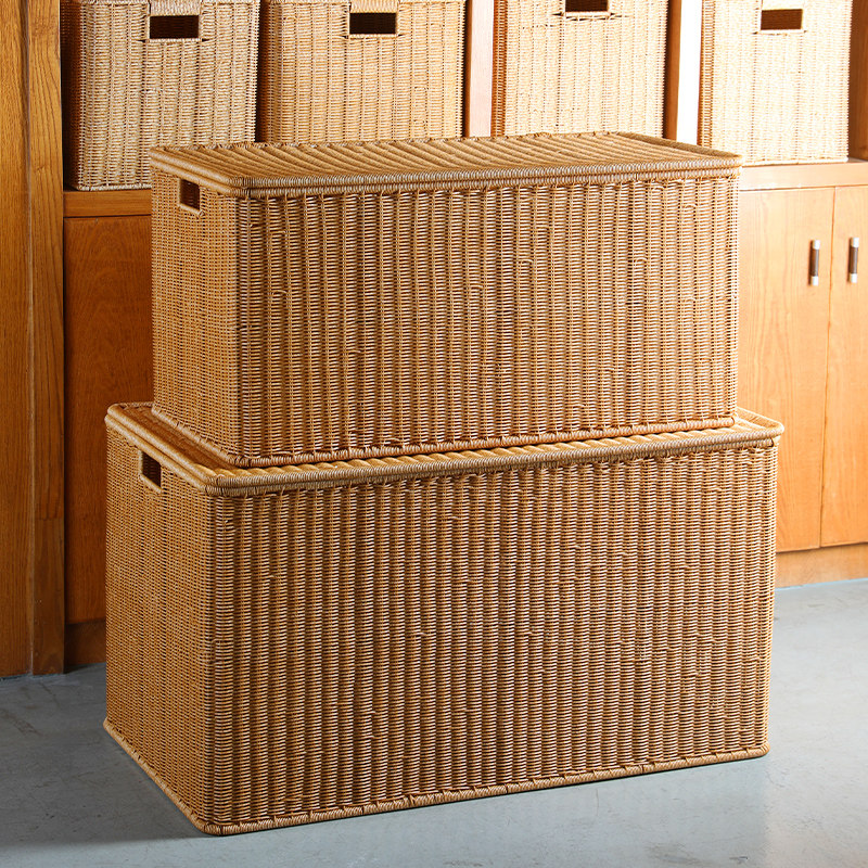 Kens特大家用收纳箱塑料藤编翻盖储物整理箱被子衣物收纳神器,收纳整理,收纳箱,淘宝优惠券,粉丝福利购,淘宝优惠卷