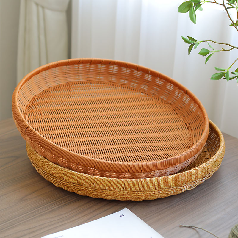 仿藤编圆形包子馒头筐家用簸箕