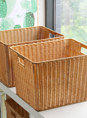 Kens北欧风大号脏衣篮浴室脏衣服收纳筐客厅杂物储物篮仿藤编框子