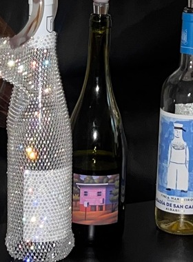 新年节日礼物钻石红酒袋轻奢保温杯袋高品质捷克钻手拎手工编织