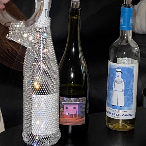节日礼物钻石红酒袋手拎手工编织