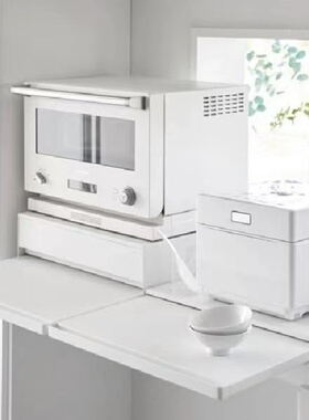 厨房咖啡机微波炉家电桌面水杯子茶水间抽拉托盘挡板台置物架