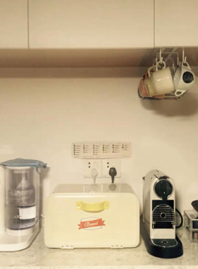 北欧简约奶黄铁皮收纳箱桌面零食置物盒厨房烘焙面包箱收纳盒