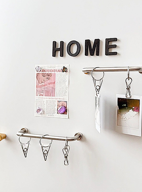 不锈钢磁吸置物杆家用厨房冰箱贴洞洞板磁性收纳挂杆磁铁抹布架