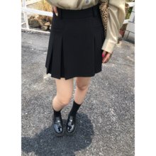 纸片人黑色百褶裙女夏季学院风短裙韩版遮胯显瘦高腰a字半身裙子