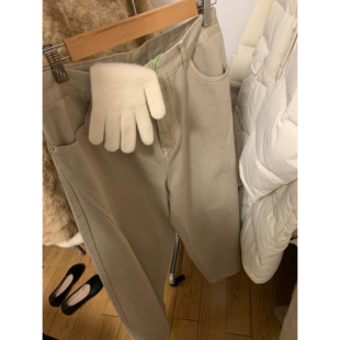 悉尼胶片 1oo棉高腰显瘦牛仔裤女春秋韩版休闲垂感拖地阔腿长裤子