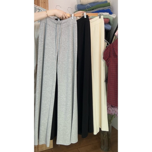 黑色超显瘦神裤 休闲裤 抽绳垂感阔腿裤 子春小个子长裤 女裤 自留款