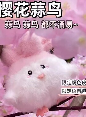 2025新款武汉文创樱花蒜鸟发声玩偶纪念湖北旅游毛绒公仔挂件