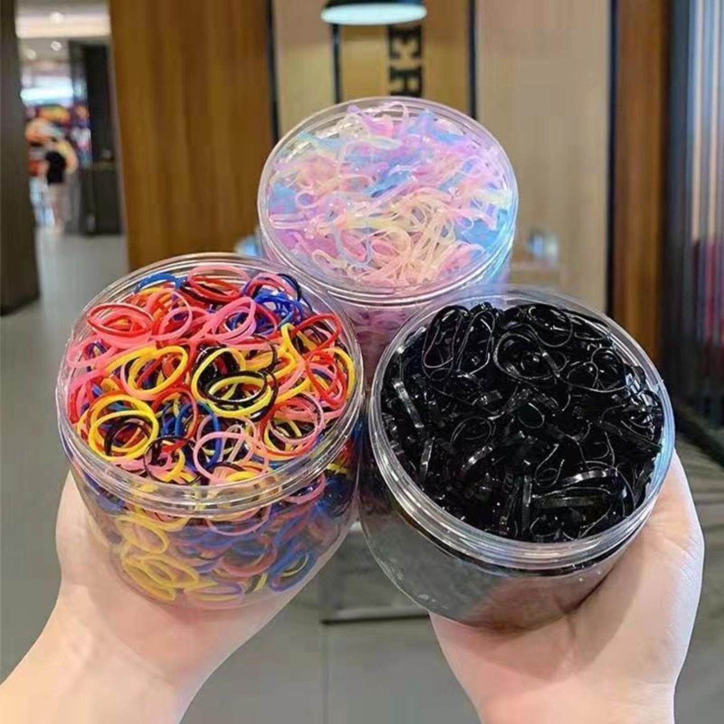 皮筋高弹力耐用扎头发超小皮筋可爱儿童黑色发夹子发圈一次性皮筋