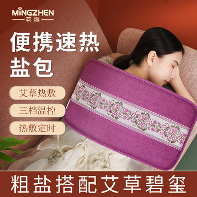 茗振电加热盐袋海盐电热袋子粗盐热敷包艾草肩颈椎腰部带家用