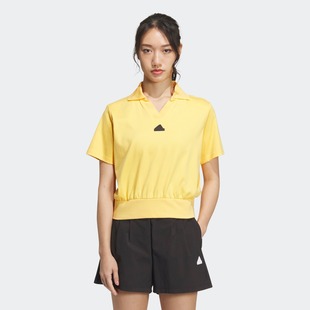 夏轻运动 adidas阿迪达斯城野共生凉感休闲时尚 宽松短袖 POLO衫 女装
