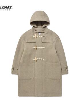 Covernat2023冬学院风羊毛大衣女牛角扣长款毛呢外套CO2304CT01