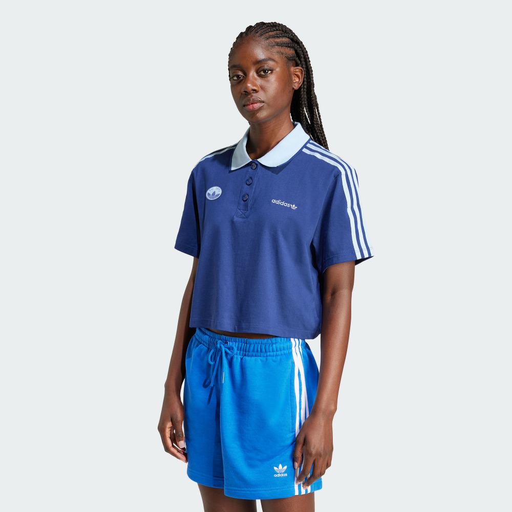 adidas阿迪达斯短款运动短袖POLO衫女装夏季新款三叶草IX3543