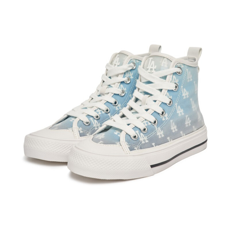 mlb板鞋女鞋2023新款ny复古老花运动鞋休闲鞋高帮帆布鞋3acvcmm2n