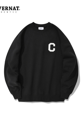 Covernat韩国潮牌卫衣男女情侣款C标圆领套头宽松休闲上衣春秋新