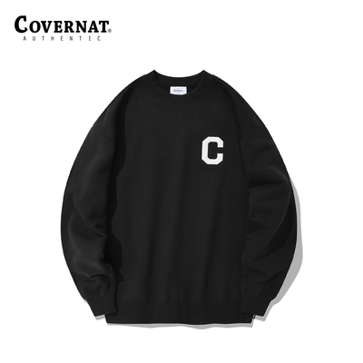 Covernat韩国潮牌卫衣男女情侣款C标圆领套头宽松休闲上衣春秋新