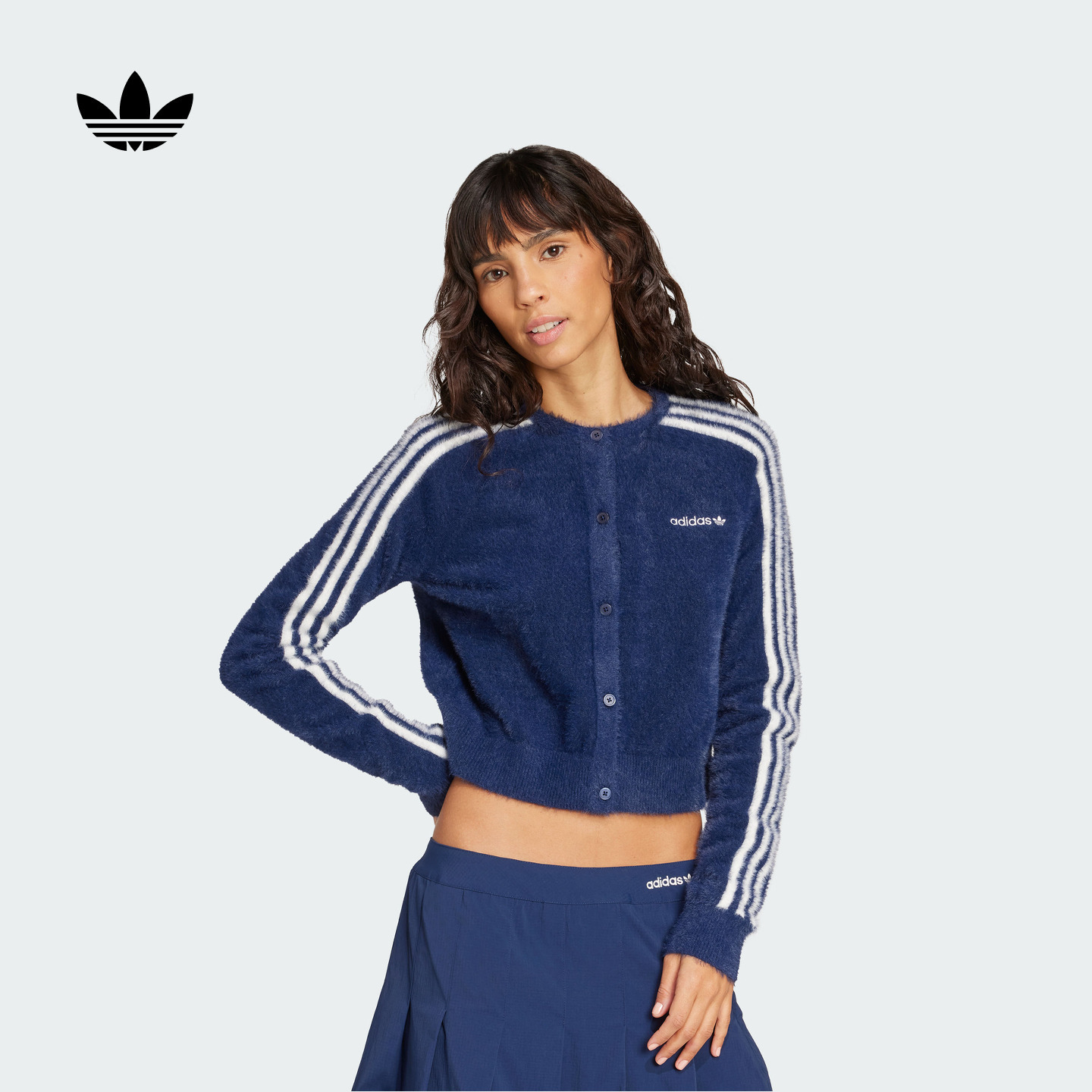 运动针织开衫女装秋冬新款adidas阿迪达斯官方三叶草JW3644